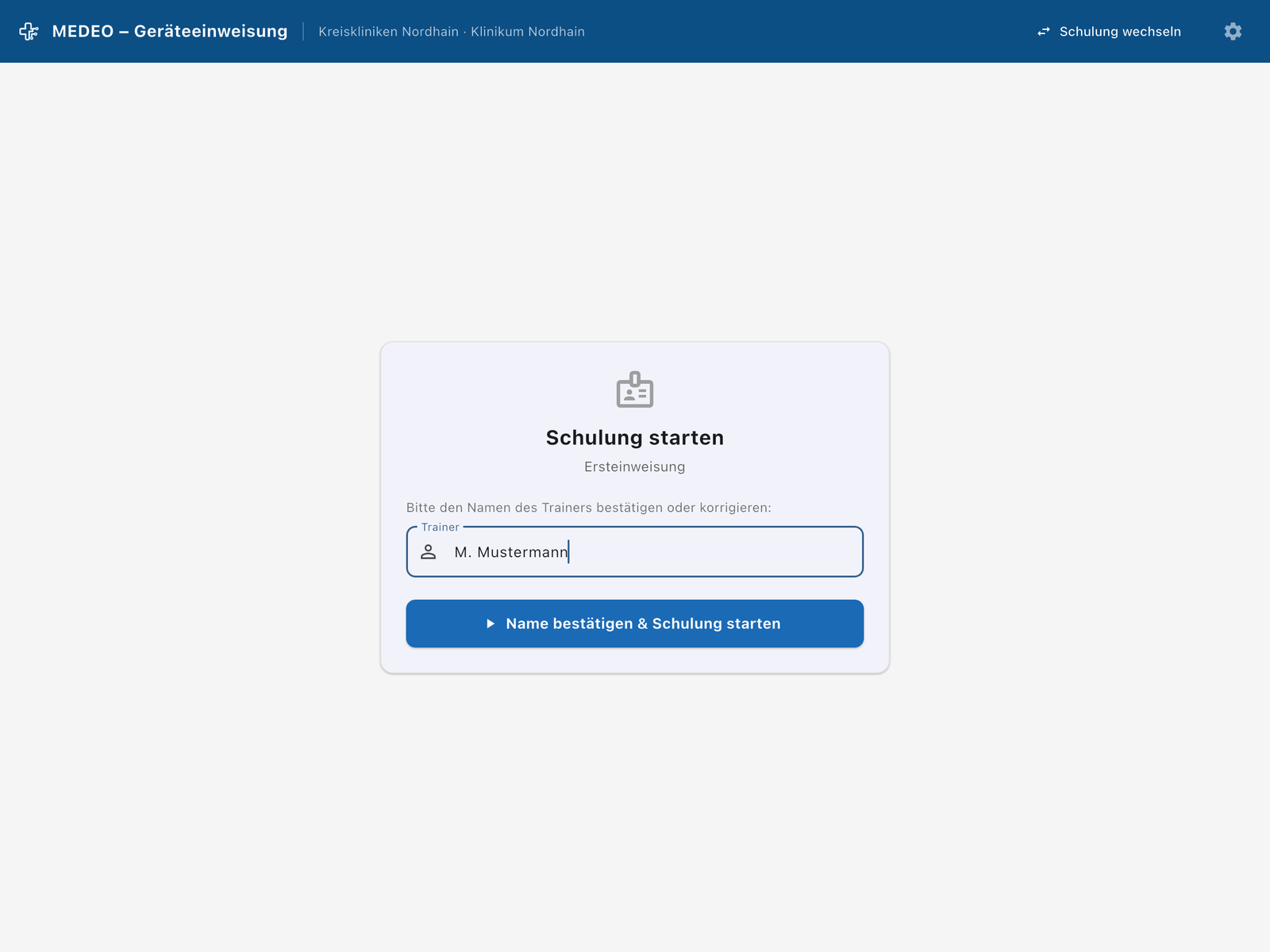 MEDEO Check-In App – Trainer bestätigen